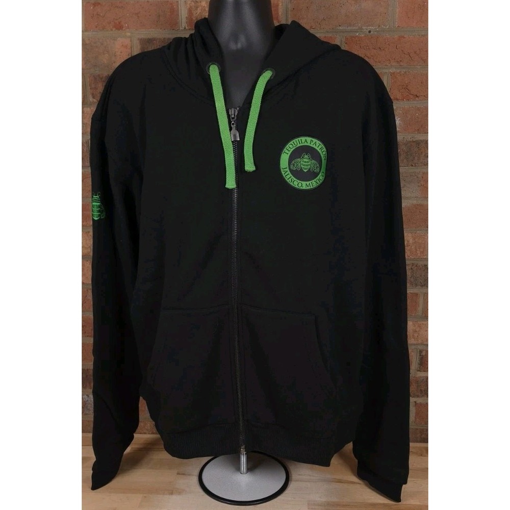 Tequila Patron Jalisco Mexico Bee Logo Full Zip Hoodie Sweatshirt Mens Size 2XL